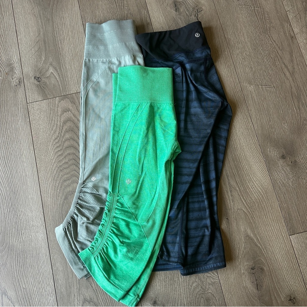 Lululemon Bundle Leggings Lot Of 3 Size 6